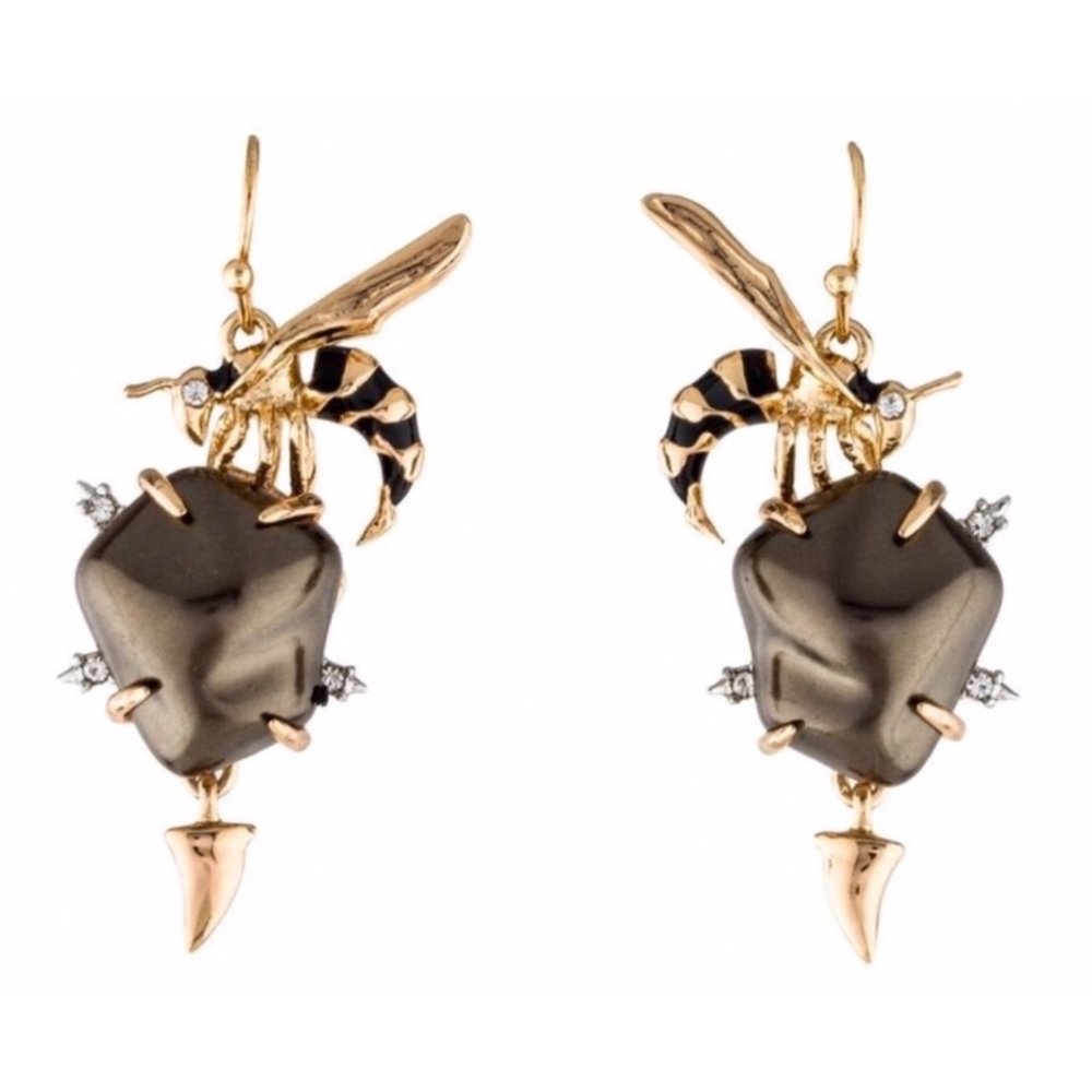 ALEXIS BITTAR • Crystal Pearl Hornet Earrings - Picture 1 of 8
